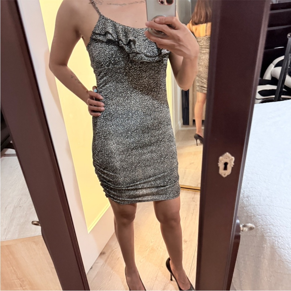 Bebe Gray Spaghetti Strap Bodycon Midi Dress - image 2